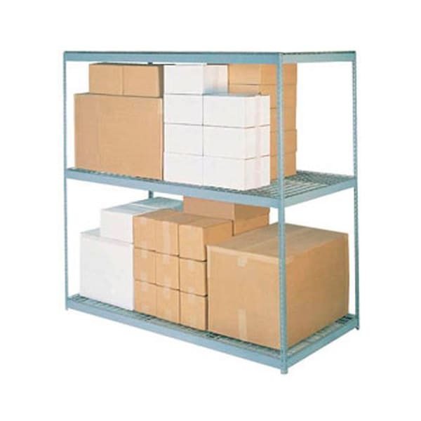 Global Industrial 3 Shelf, Heavy Duty Boltless Shelving, 72inW x 24inD x 60inH, Wire Deck B2296998 - main